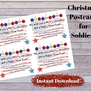 Soldado - Tarjeta de Navidad Militar - 4 por página - Descarga Digital