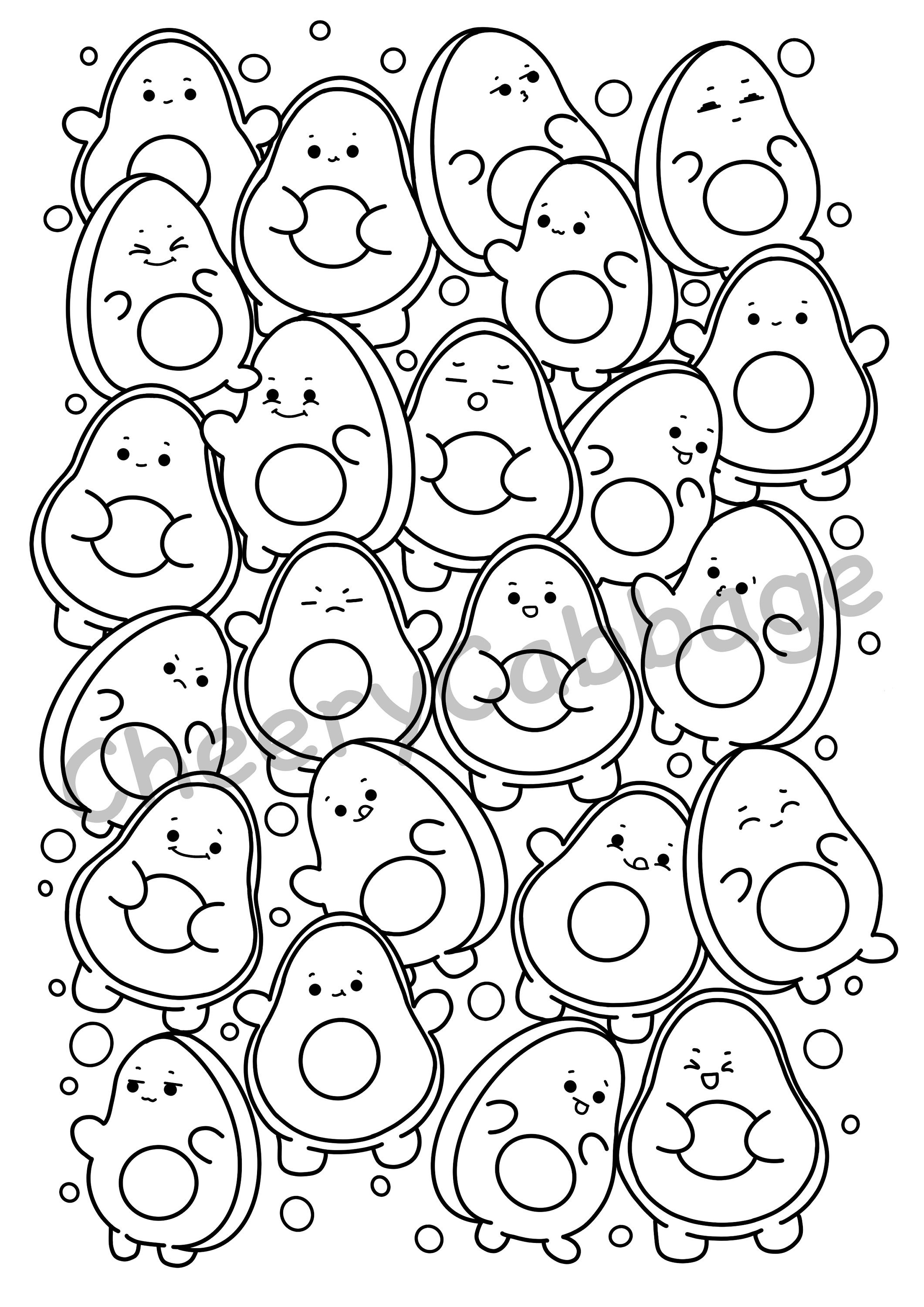 Printable Kawaii Cute Coloring Pages - Customize and Print