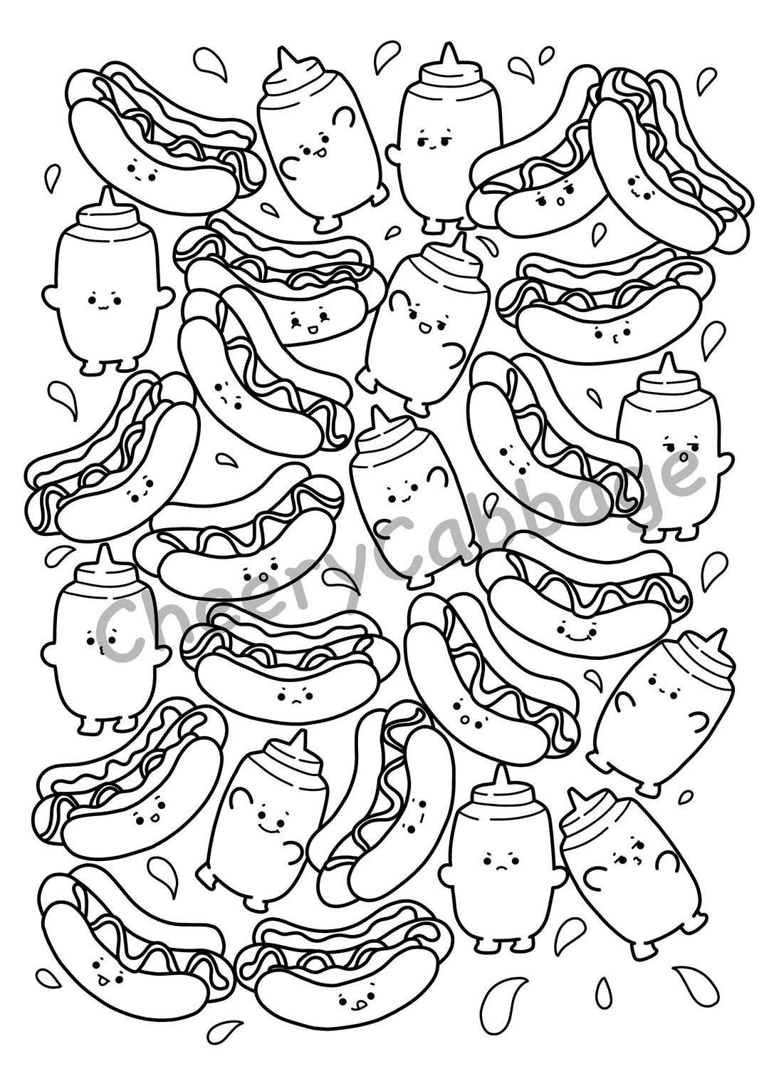 Hot Dog Coloring Page food Coloring - Il 1080xN.2428920863 Rzvb
