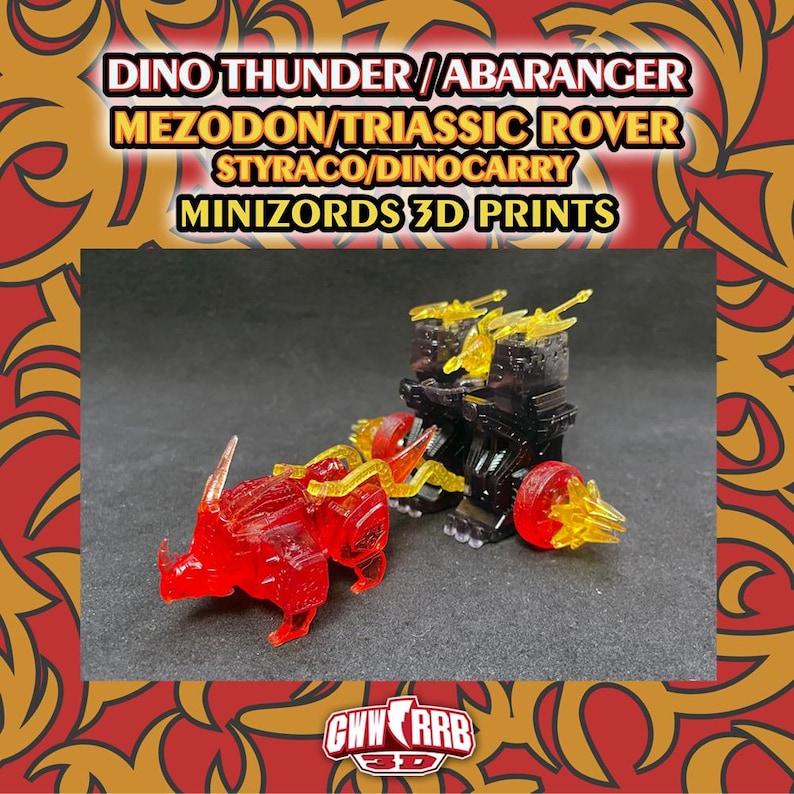 Dino Thunder/abaranger Mezodon/styraco and Triassic Rover/dinocarry ...