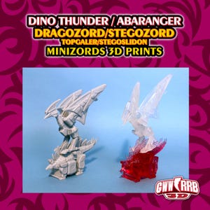 Dino Thunder/Abaranger Dragozord/TopGaler and Stegazord/Stegoslidon Minizord 3D Prints