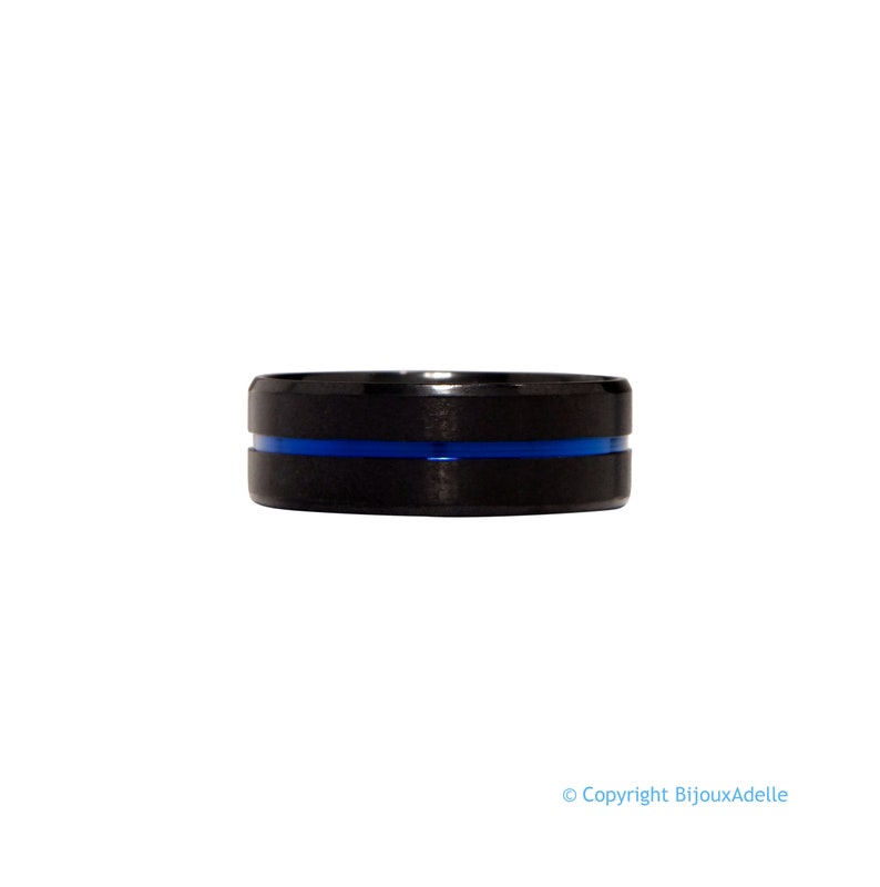 Personalized Tungsten Ring with Blue Inlay and Engraved Phrase Personalized Engagement Ring for Men Wedding Ring Promise Ring For Him M11