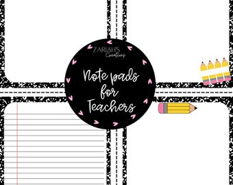 Printable Teacher Notes Printable | Canva Download | Template | Teacher Gift | Printable Tear-Off Notepad Pages