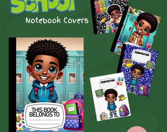 Editable Canva Notebook Cover Templates – 5 Back-to-School Printables for Boys – Colorful, and Easy to Use