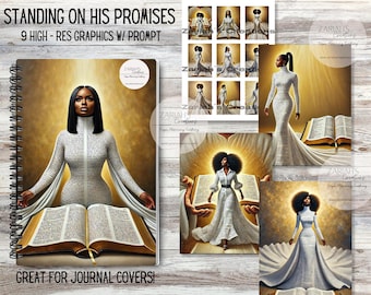 Standing on His Promises Journal and Notebook Covers | includes prompt| Canva file