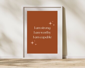 Affirmation Wall Art, Positive Self Love, Words of Affirmation Poster, Wall Prints Trendy, Daily Affirmations, Wall Prints Trendy