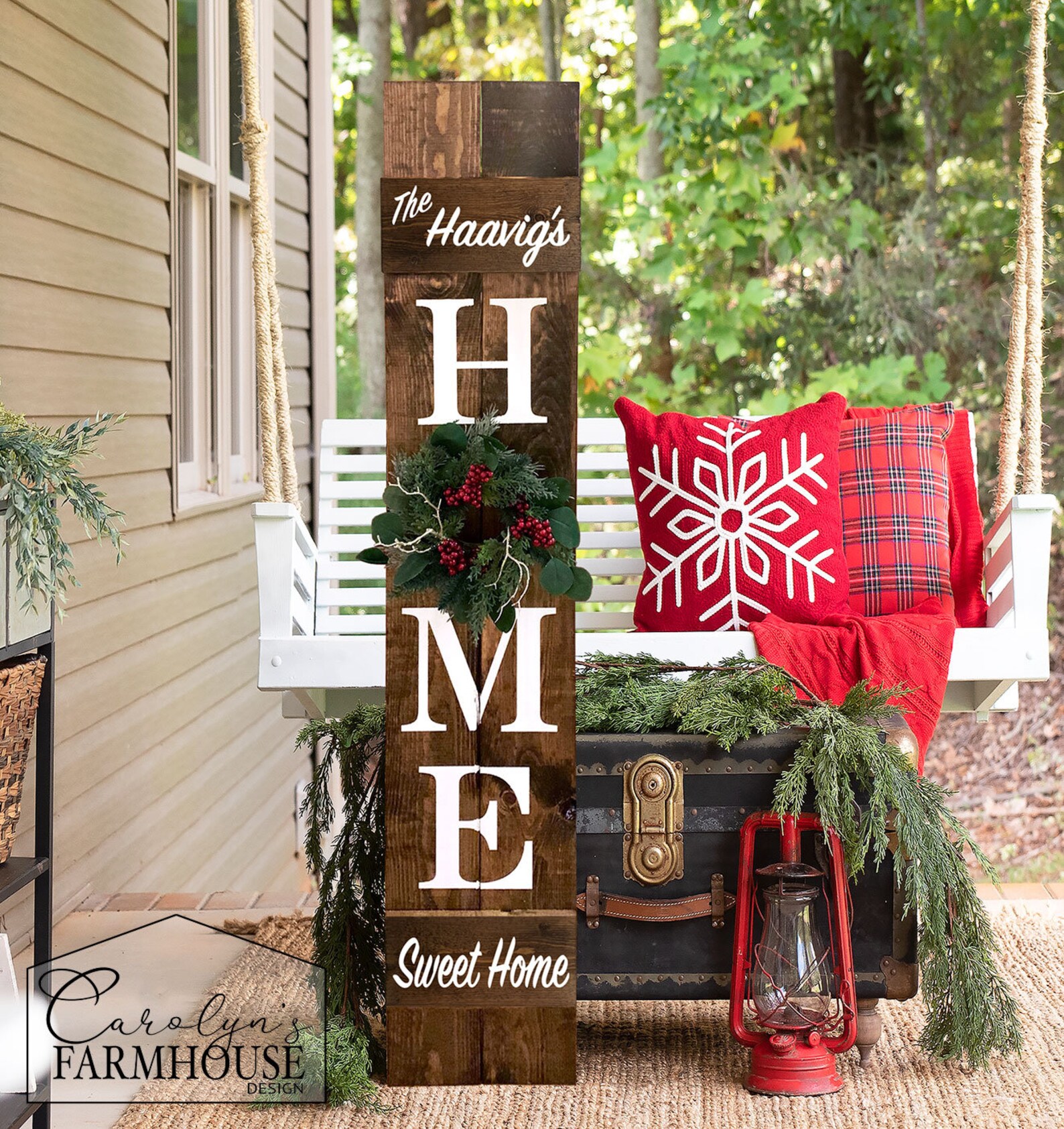Personalized Home Sweet Home Porch Sign, Vertical Welcome Decor, Porch ...