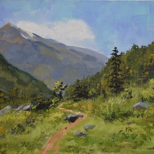 Original Oil Painting Landscape painting original wall art  mountain painting house warming gift greenery wall decor oil painting on canvas