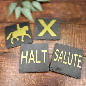 Slate Coaster Set of 4 Horse Decor Dressage Gifts for Her Barware Barn Gift