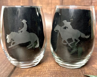 Horse Discipline Etched Stemless Wine Glass Horse Wine Glass Horse Gifts for Her Horse Cup Engraved Glass Dressage Decor