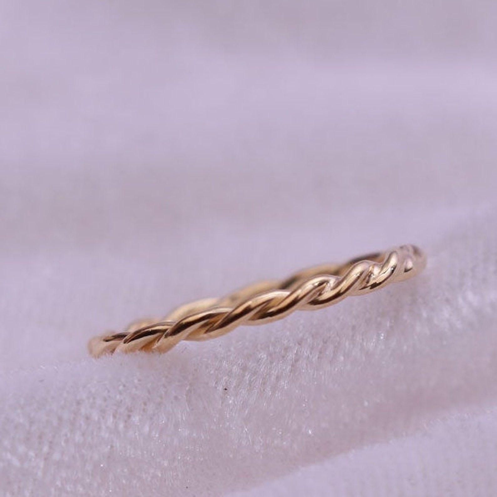 Twist Ring / Rope Twist Ring / 14k Yellow Gold / Stackable | Etsy