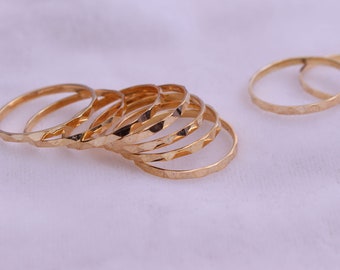 Stack Ring / Gold Stack Ring / 14k Gold Ring / Stackable Ring / Thin Gold Ring / Stack Gold  Ring / Solid Gold Ring / Dainty Ring / Minimal