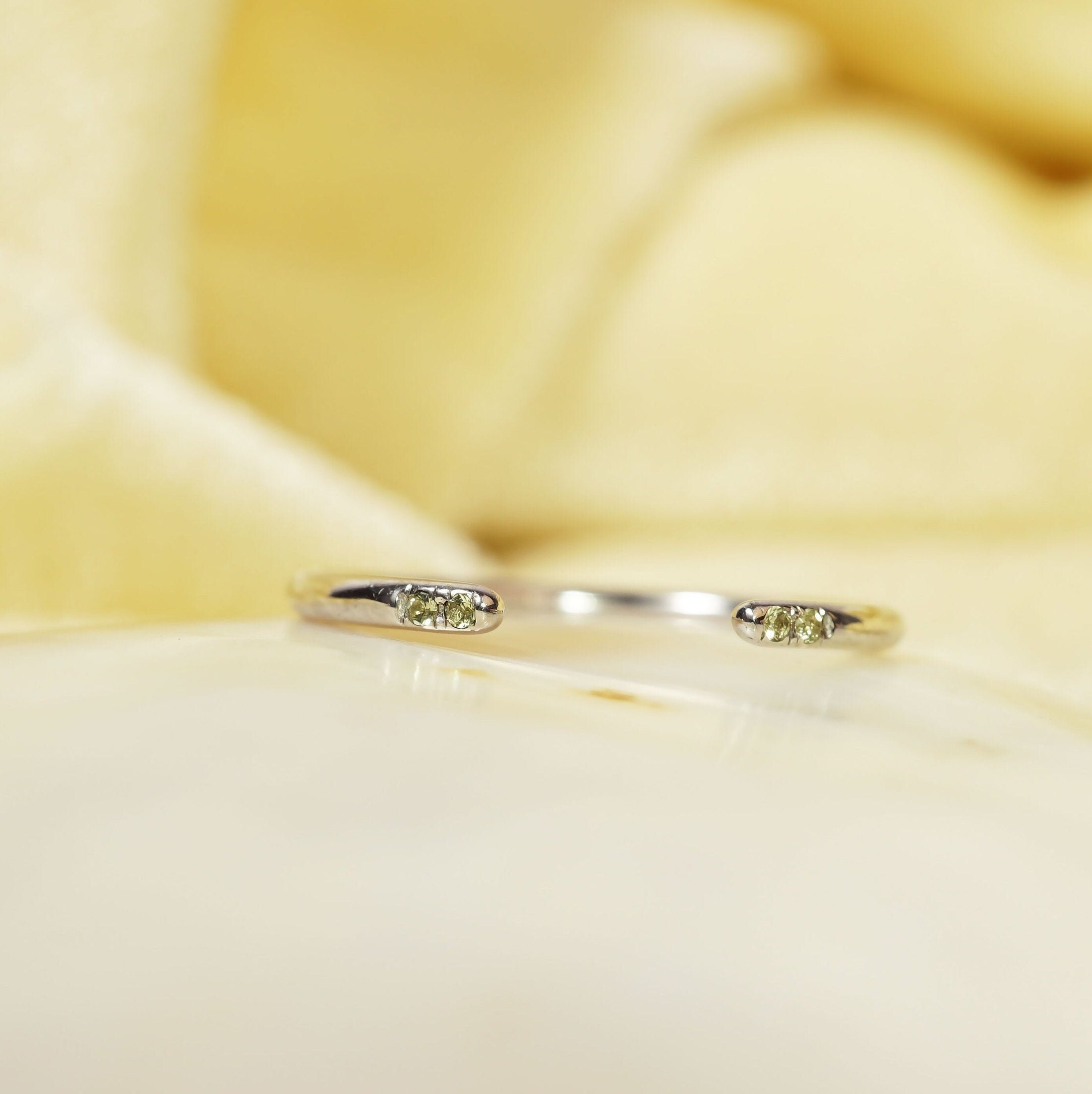 14k Gold Open Cuff Ring / Stackable Ring / Dainty Ring / Etsy