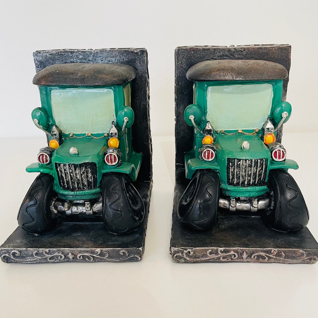 Green Vintage Truck Bookends / Boys Room Book Ends Etsy