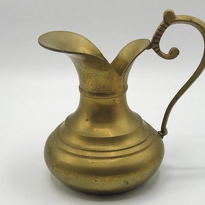 Vintage Brass Pitcher / Gold Brass Pitcher