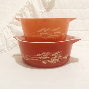 Vintage Pyrex Otoño Cosecha Casserole Plato set 1.5 Liter + 2.5 Liter