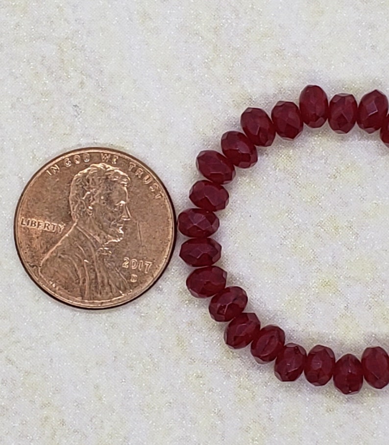 Pomegranate Seed Fire Polished Czech Glass Faceted Rondelles 3x5mm ~ 30 Pcs