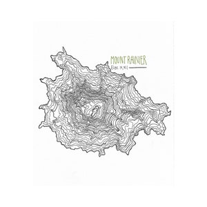 Stampa del Monte Ranieri Topografia Proprietà Mappe . Arte della mappa Proprietà Nature . Proprietà Mountains . Disegno della penna Disegnato a mano Stampa disegno