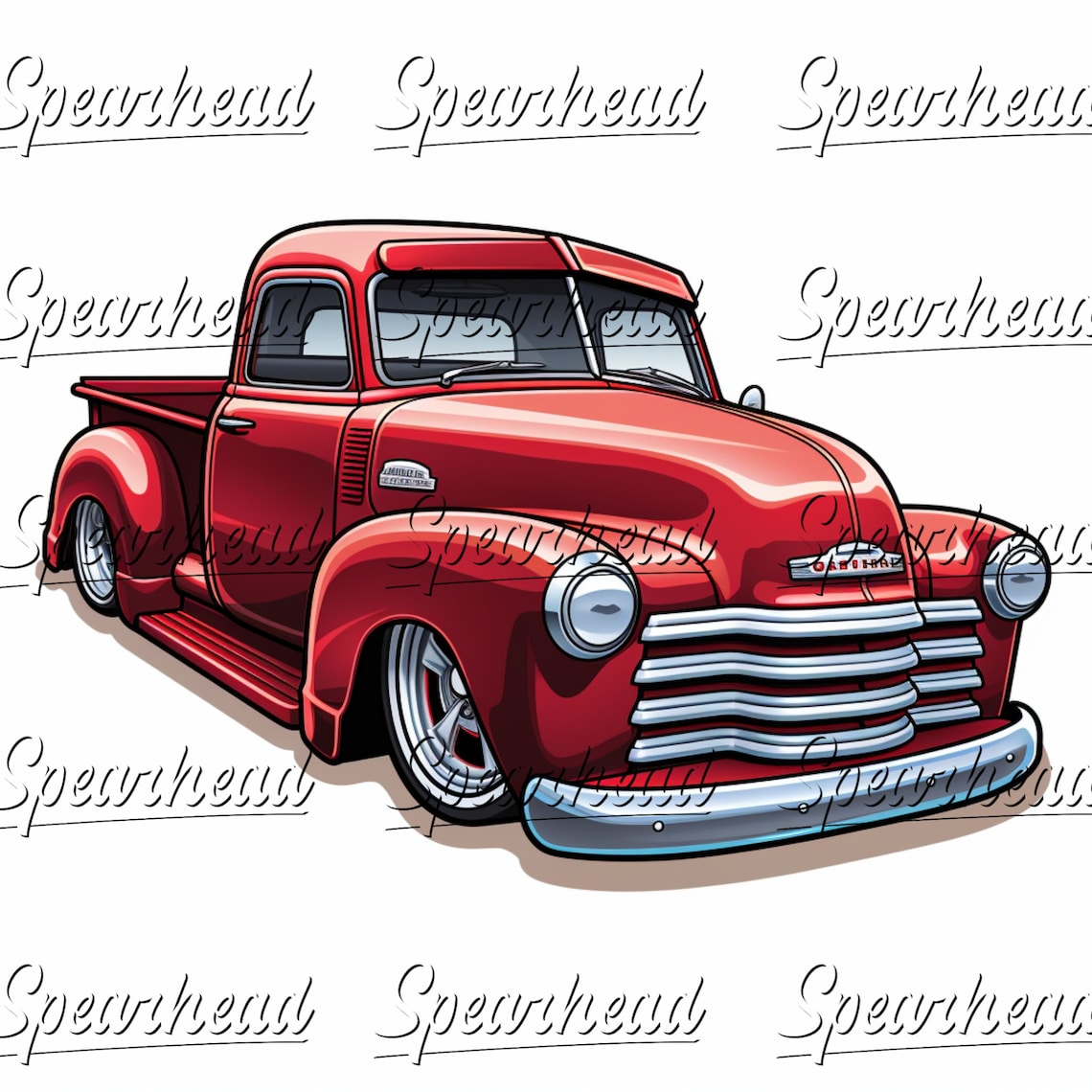 Classic Chevy 3100 Pickup Truck Clipart Bundle - 4 Ai-designed Lowrider ...
