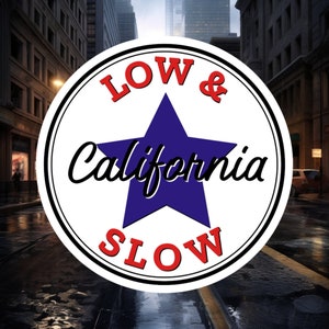 Low and Slow Die-Cut Magnet, Lowrider magnet for a toolbox or refrigerator, Cool gift for dad, magnet for lowrider fan