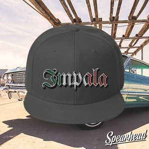 Impala Chicano Pride Embroidered Snapback Hat, cool Father's day hat, Classical car gift for him, Impala lowrider hat
