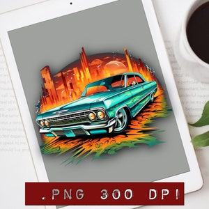 Chevy Impala Clipart, Lowrider png shirt design, Impala svg