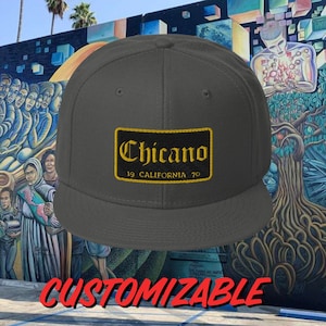 Niestandardowa haftowana czapka typu snapback w stylu Chicano, tabliczka z napisem California Chicano, meksykański kapelusz dumy