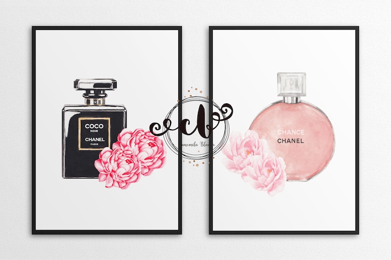 Coco Chanel Wall Art Set of 2 Printable Digital Prints Etsy