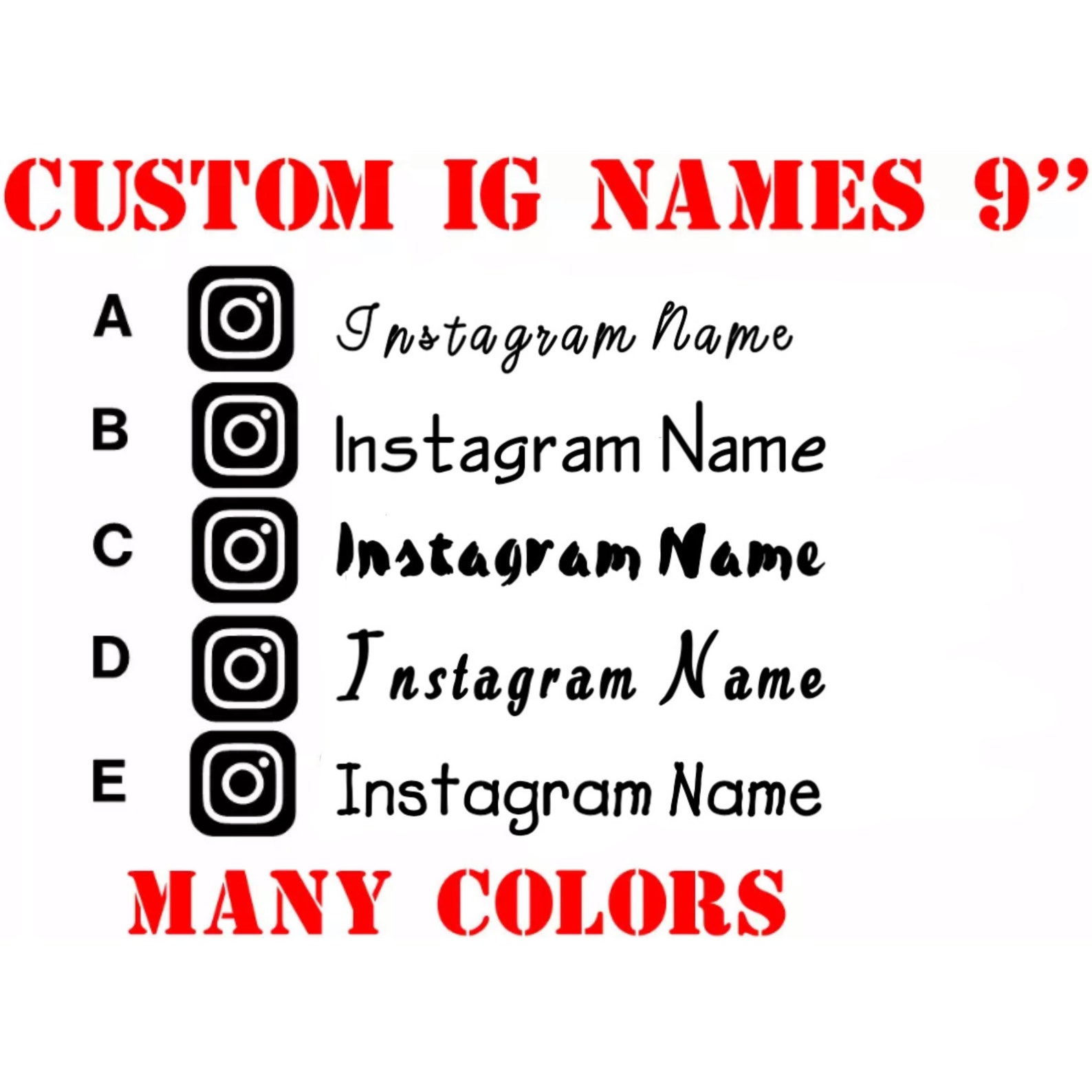 Instagram custom ig name Vinyl Decal Sticker Window Decal | Etsy