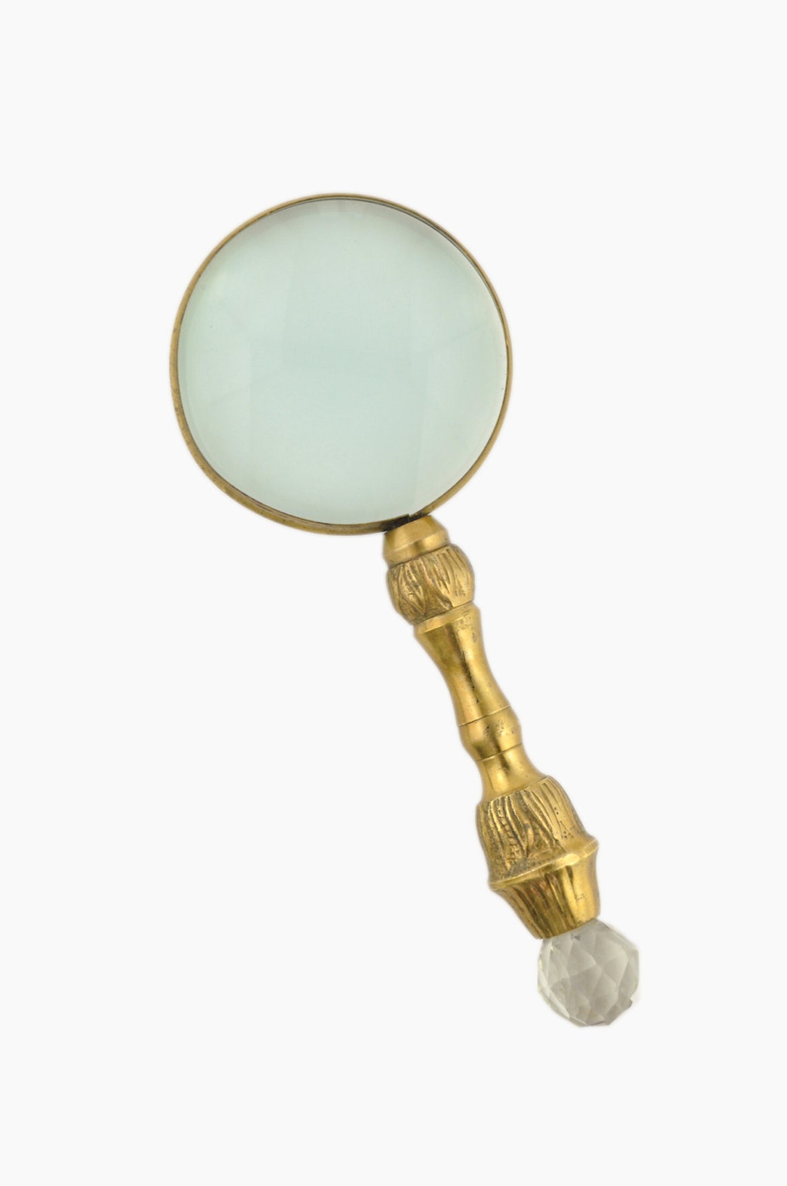 Bronze Magnifying Glass With Shaped Detail Handle and Crystal Etsy