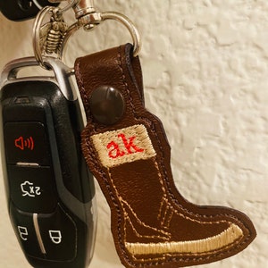 Xtratuf Keychain, Boot Keychain, Alaskan Accessory, Embroidered, KeyFob, Snaptab, Extra Tuff, Stocking Stuffer, Alaskan Gift, Small Gift