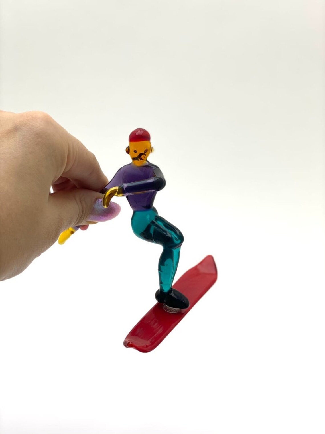 Figurine Snowboard glass Snowboarding gifts for men Custom Etsy
