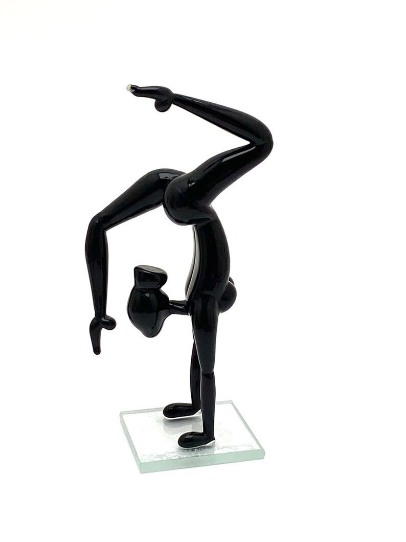 Glass black figurine for gymnast Woman statuette pose gymnast Etsy