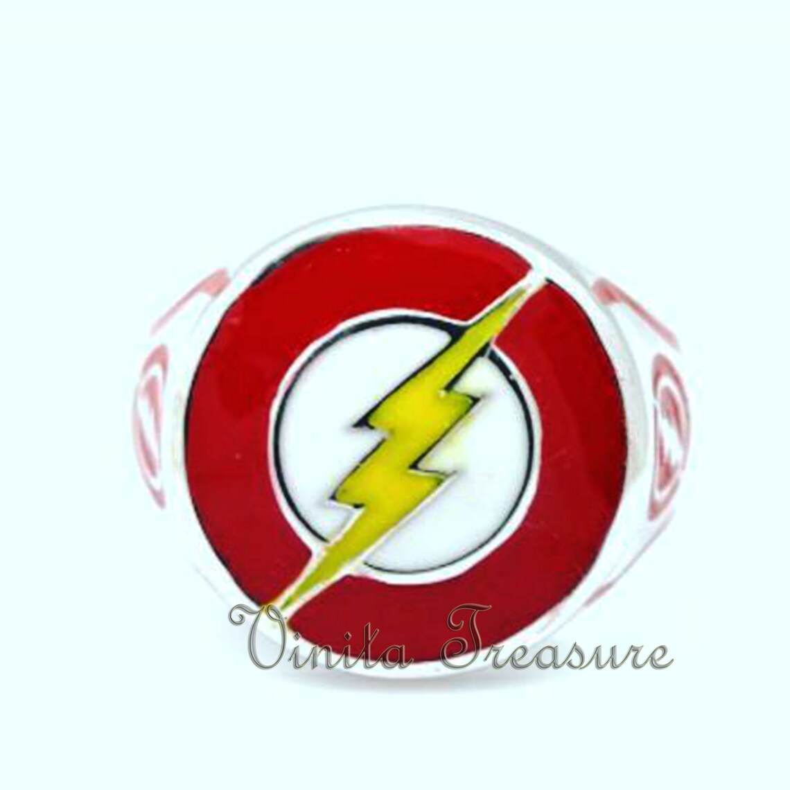 The Flash DC Comic Ring 925 Sterling Silver Mens Ring Flash Etsy