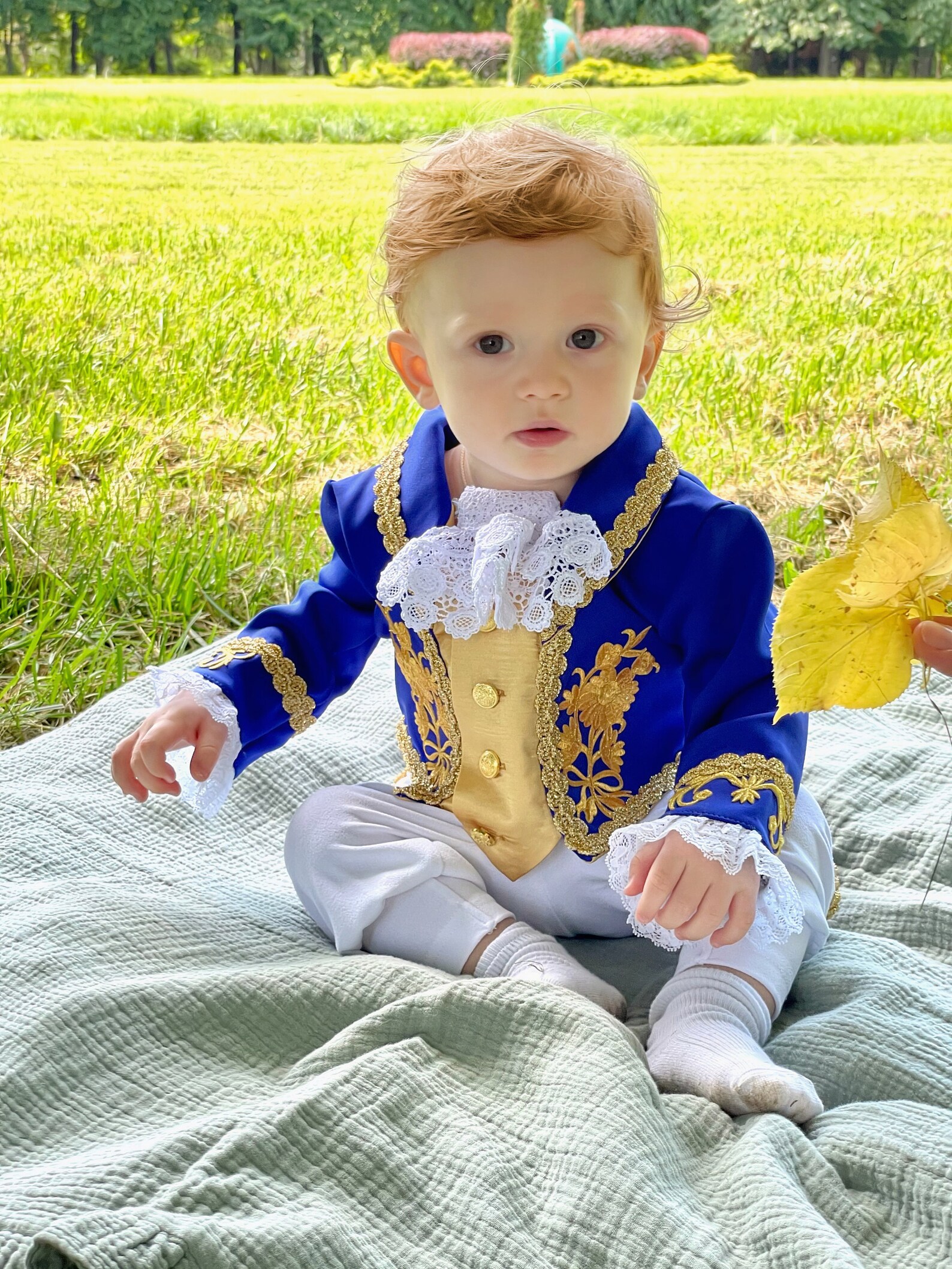 Prince Costume for baby boy in blue gold Halloween costume Etsy