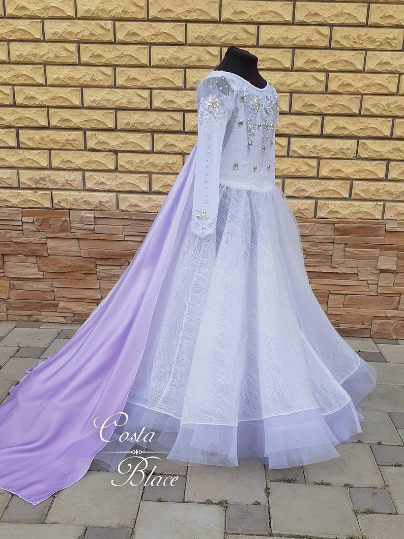 Elsa fifth spirit Frozen 2 cosplay costume for girl disney Halloween outfit kid sparkling dress princess photo prop outfits white gown