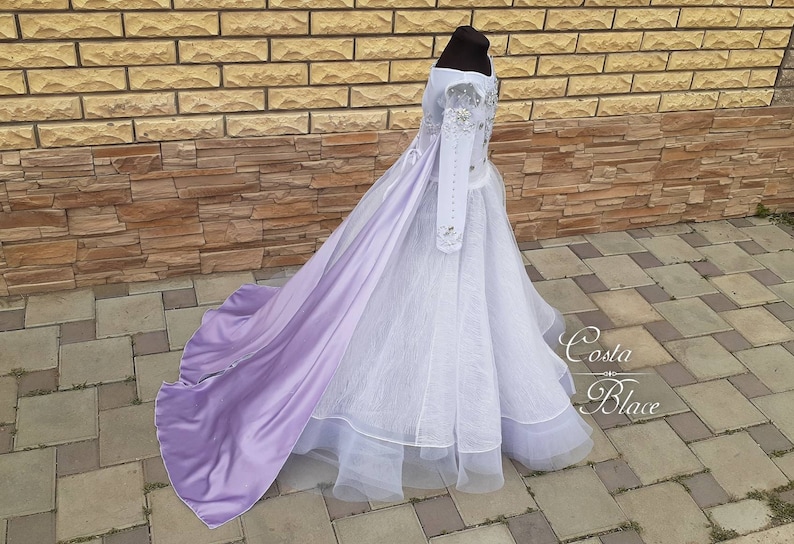 Elsa fifth spirit Frozen 2 cosplay costume for girl disney Halloween outfit kid sparkling dress princess photo prop outfits white gown