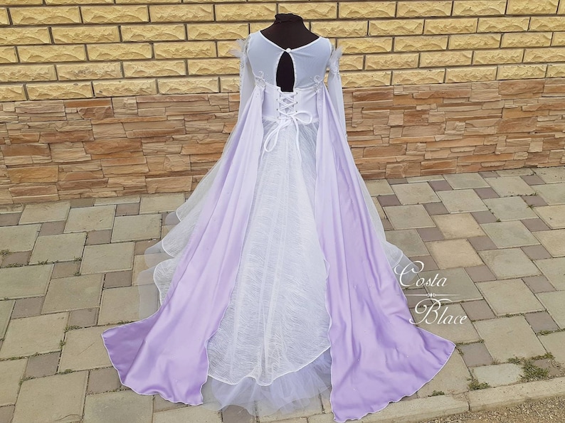 Elsa fifth spirit Frozen 2 cosplay costume for girl disney Halloween outfit kid sparkling dress princess photo prop outfits white gown