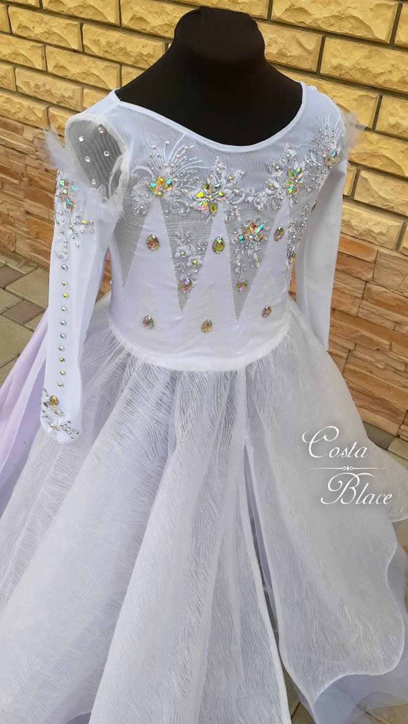 Elsa fifth spirit Frozen 2 cosplay costume for girl disney Halloween outfit kid sparkling dress princess photo prop outfits white gown