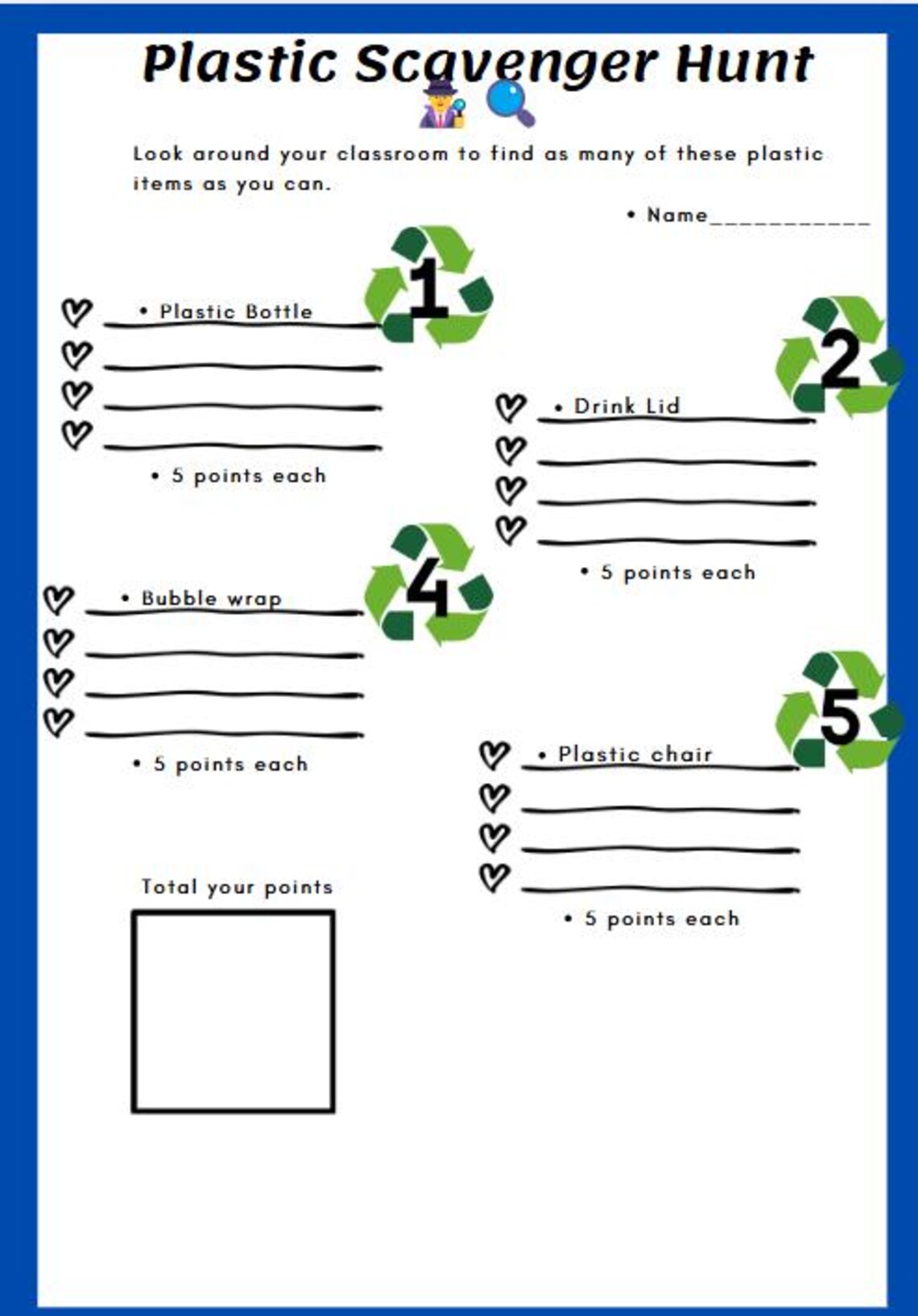 Plastic Scavenger Hunt - Educational PDF - Etsy