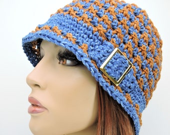 Gehäkeltes Muster Cloche Hat Muster: Zweifarbig Vintage Stil (PDF-Muster)
