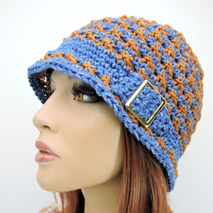 Crochet Cloche Hat PATTERN, 1920s Cloche Hat, Two Color Crochet Pattern, Winter Cloche Hat Vintage Style, Instant Download PDF Instructions