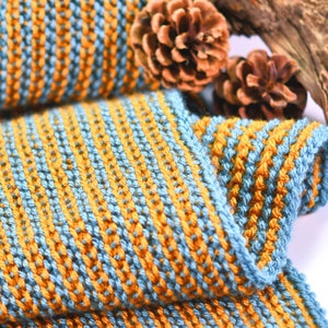 Striped Skinny Scarf Crochet PATTERN: Tunisian Crochet (PDF)