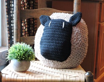 Crochet Sheep Pillow Pattern: Farm Nursery Decor (PDF Pattern)