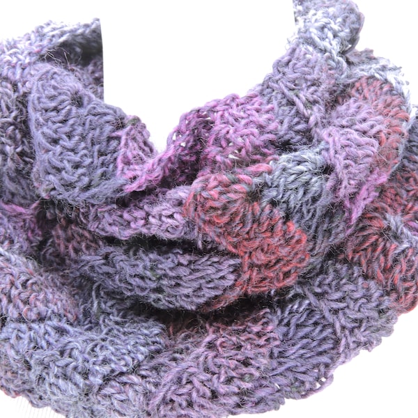 Chevron Pattern Cowl - Crochet PATTERN, Textured Womens Scarves Infinity Snood, Zigzag Cowl Pattern, PDF Detailed Instructions In English