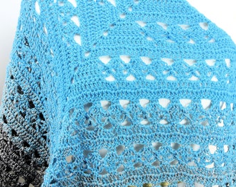 Modèle de châle triangulaire au crochet Lunar Crossings : écharpe en coton pour débutant (PDF)