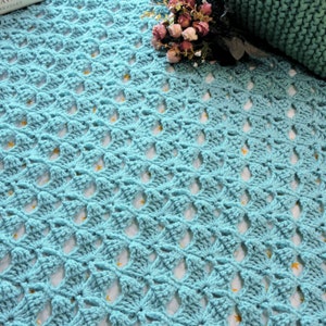 Magical Butterfly Crochet Blanket, Crochet Pattern PDF, Summer Couch Throw Pattern, Farmhouse Decor - Beginners Pattern, Easy Lace Crochet