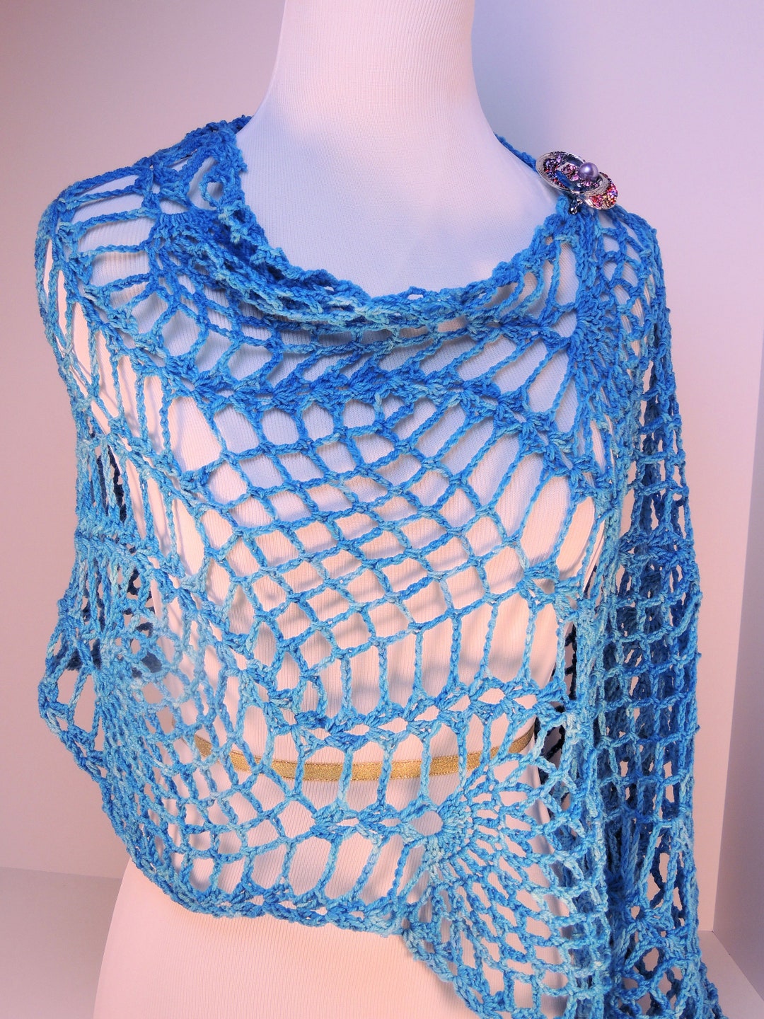 Diagram ダイアグラム　テレコベアトップ　新品 Crochet Pineapple Shawl Pattern: Easy Lace Wrap Scarf (PDF Pattern