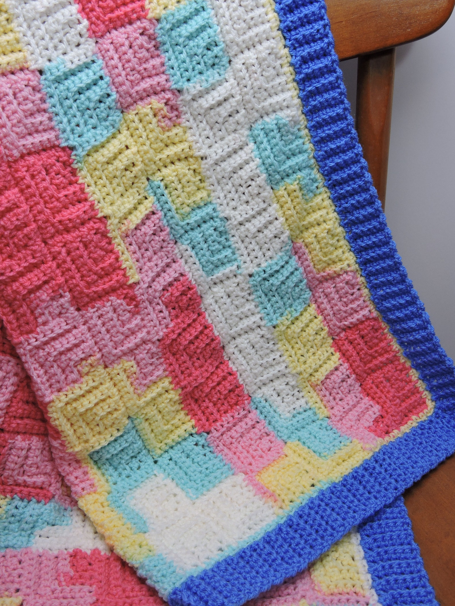 Patchwork Baby Blanket Crochet Pattern Join as You Go Baby Etsy