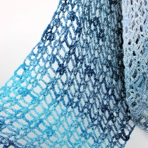 Light Airy Shawl Crochet PATTERN, Stole Wrap, Mesh Lace Crochet Shawl Pattern, Lacy Scarf Pattern Instant Download, Quick Beginner Pattern